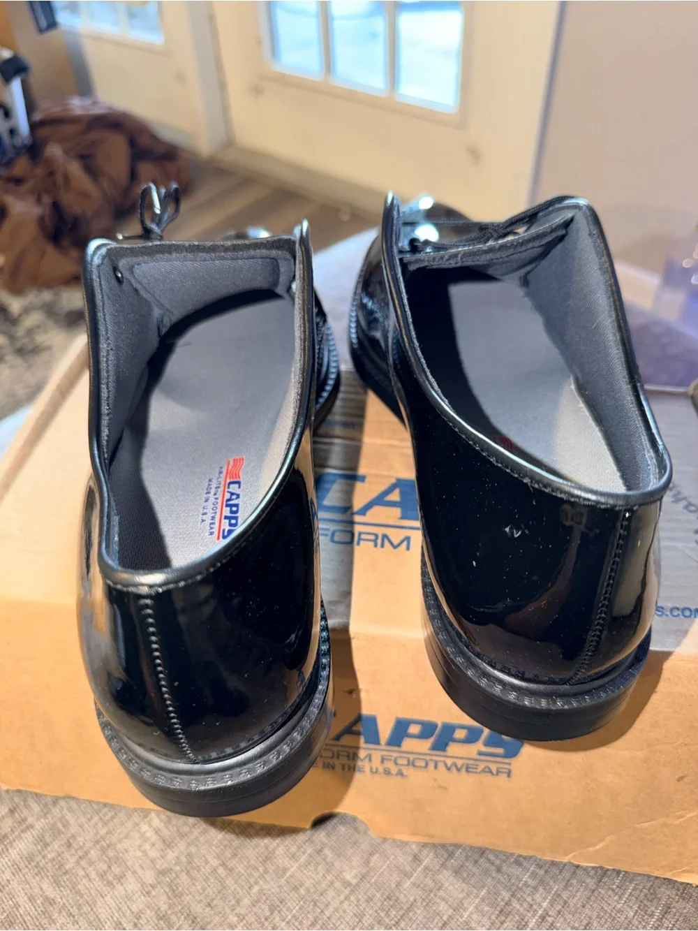 CAPPS Women’s Black Patent Leather Oxford Uniform Dress Shoes Size 11M